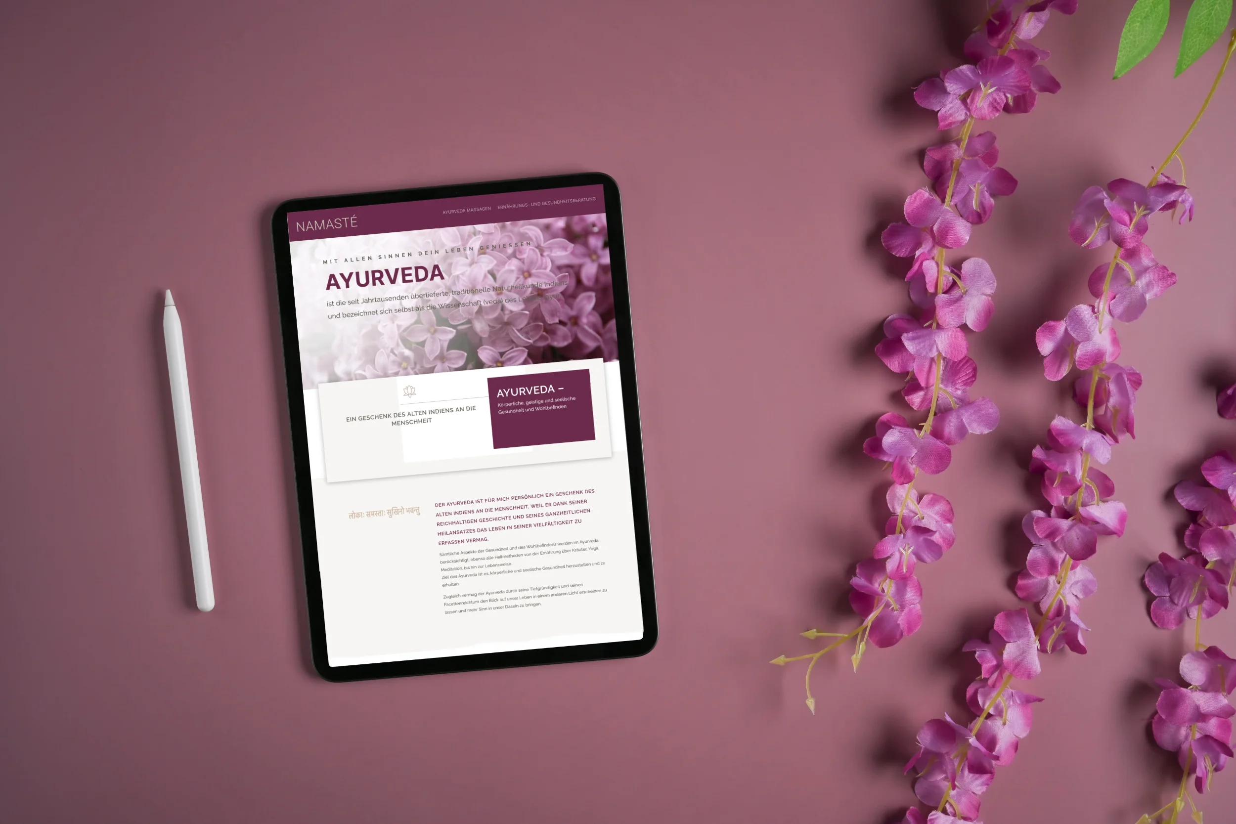 Namasté / AYURVEDA mit allen Sinnen dein Leben geniessen