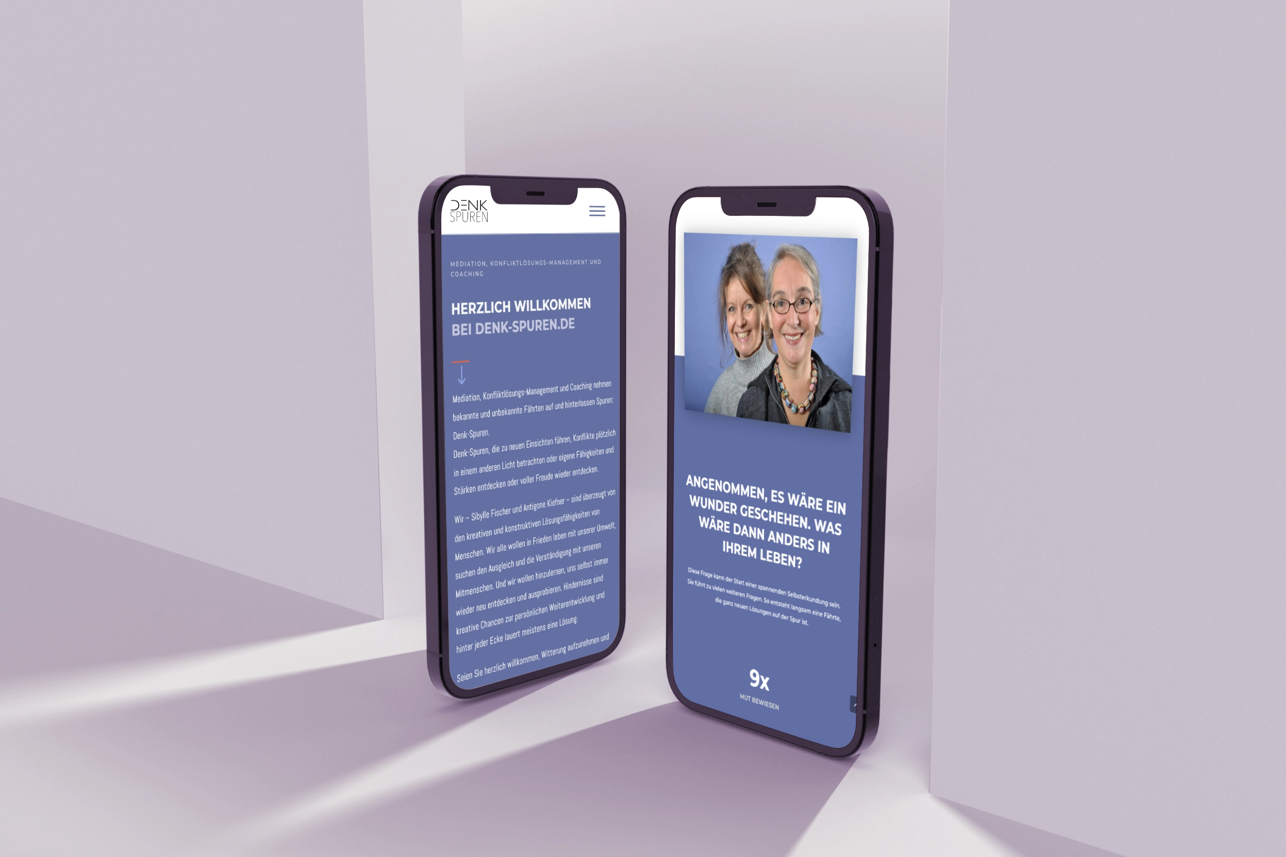 Webseite Denk-Spuren / mit Coaching und Mediation der persönlichen Fährte folgen